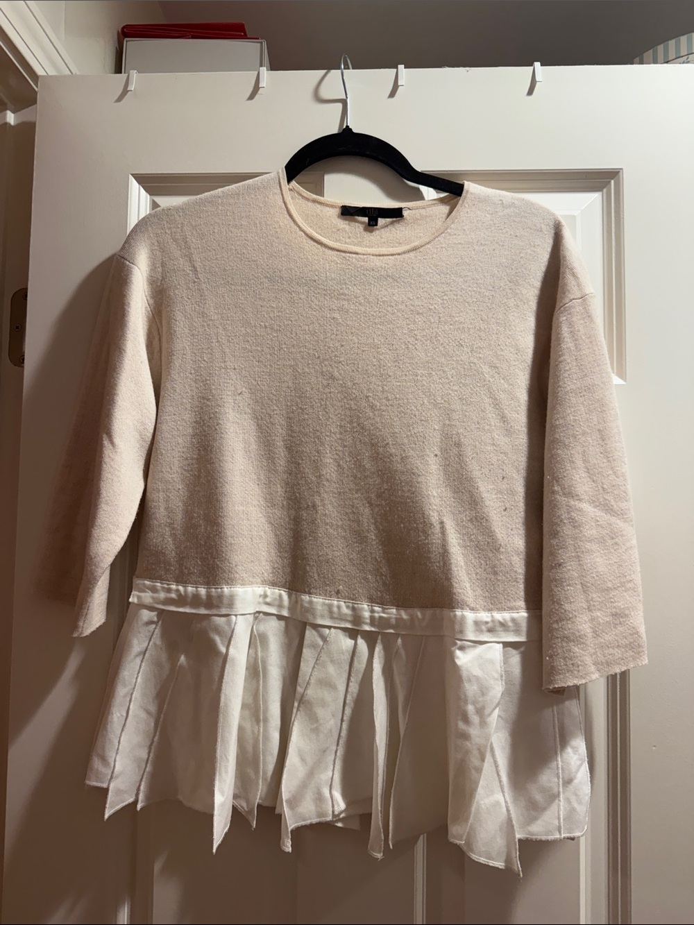 TIBI Cream Layered Sweater